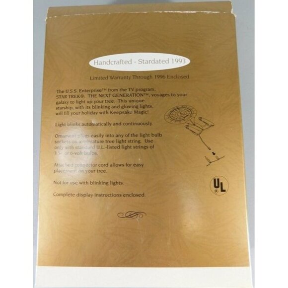 440/1356 Hallmark Keepsake Ornament ~ U.S.S. Enterprise  ~ 1993 ~  Star Trek The - Picture 4 of 4